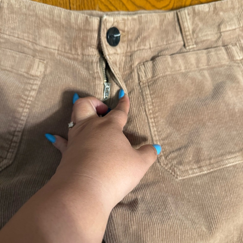 Quince Corduroy Wide-Leg Crop Pants in Light Brown Sz 14 Elevated Basics - Picture 8 of 14